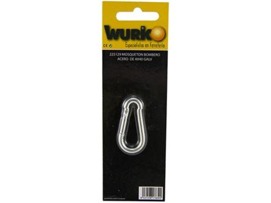 Mosqueton bombero 4x40mm acero  blister