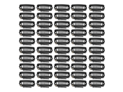 50 Clips De Peine Para Perucas De Acero Inoxidable, 2.8 Cm Negro, 8 Dientes, Para Fixação Segura Em Salões De Beleza E Residências