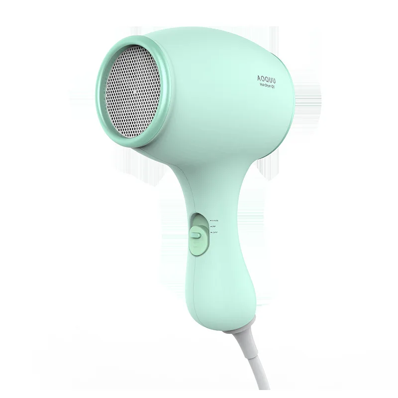 Secador de Cabelo Infantil Q2 Atualizado: Silencioso, Temperatura Constante, Íons Negativos, Zero Radiação MDUG (verde)