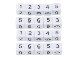 20 Peças Dados De 6 Lados Com Números Plástico 16mm Para Jogos De Tabuleiro Bar Casa