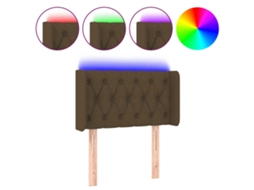 Cabeceira de cama com luzes LED em tecido Castanho MAISON EXCLUSIVE (83x16x78 cm)