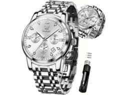 Lurelia Relógio Cronógrafo Masculino, Movimento De Quartzo, Analógico, Data/calendário, Fase Da Lua, 7,87 Polegadas, 200 Mm, 1,61 Polegadas, 41 Mm