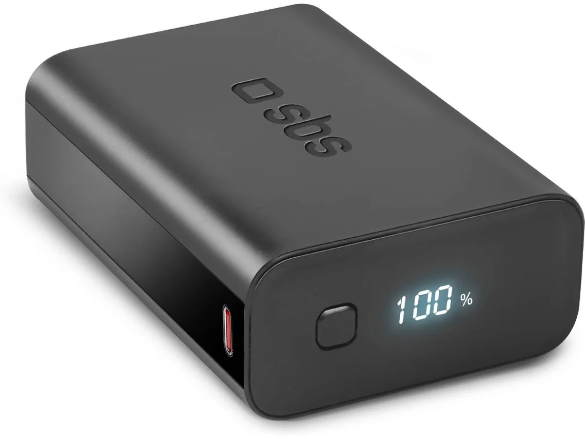 Powerbank SBS TEBB20000LCDEVOPD20K (20.000 mAh - USB-C - Preto)