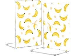 Suportes Para Livros Em Acrílico Amarelo Banana Branco Escritório, Suporte Transparente Com Almofadas Antiderrapantes