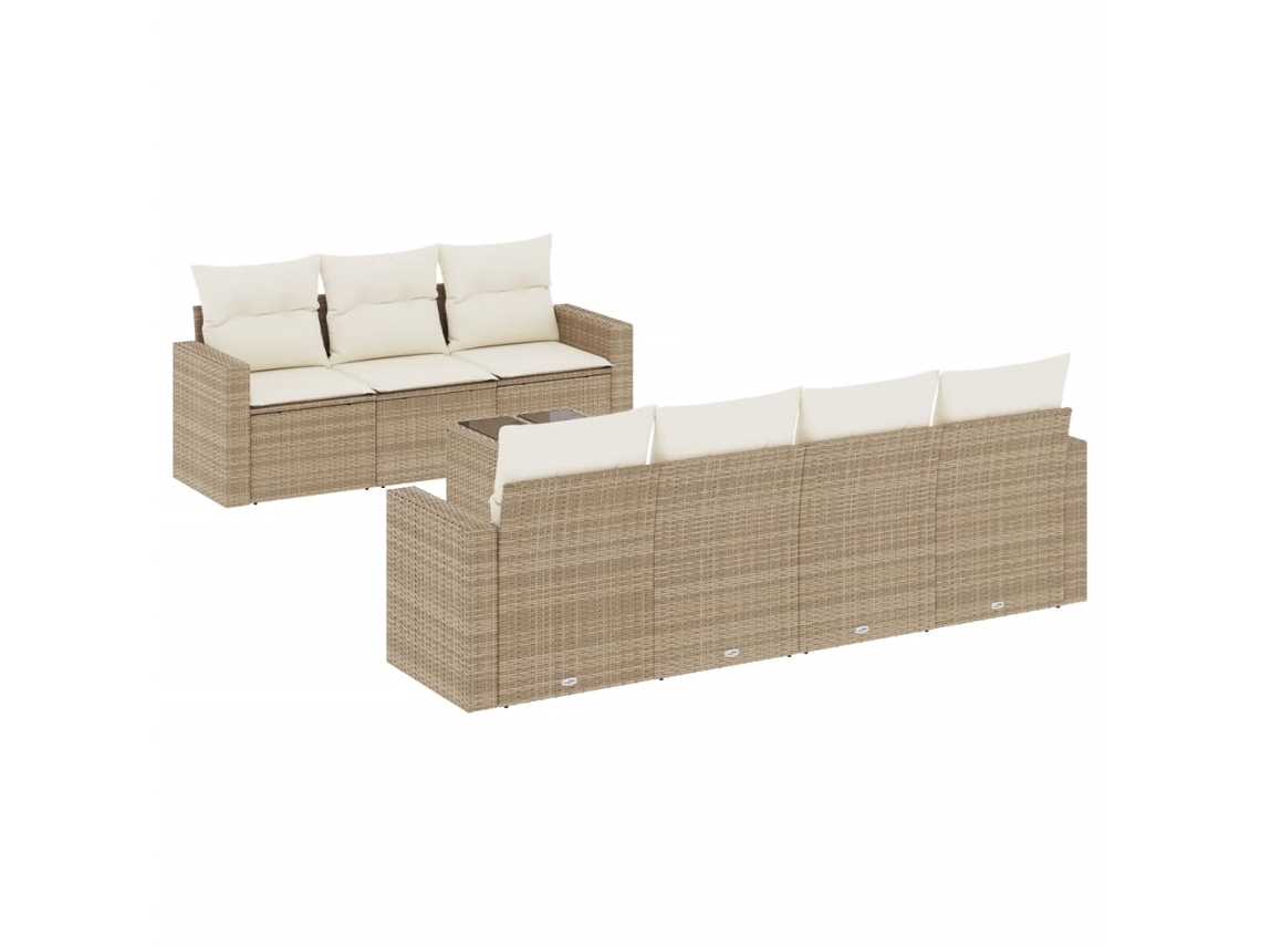 Garden Sofa Set, Garden Sofa Sets Vidaxl Bege Rattan / Vime (n/a)