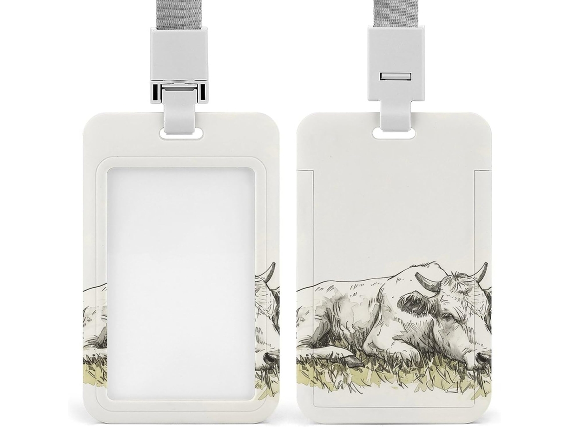 Porta Crachá Com Estampa Vaca Antiga, Personalizável, Prova D Água, Protetor Crachá, Ideal Para Funcionários