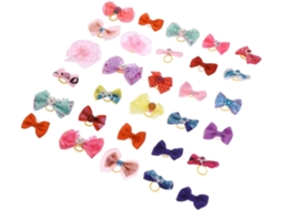 60 Unidades De Elásticos Cabelo Cães