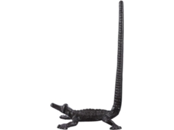 Porta Papel Higiênico De Ferro Fundido Independente Com Design Crocodilo Preto, Dispensador Suave E Superfície Lisa Para
