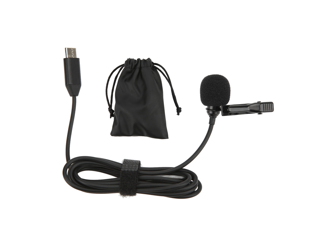 Microfone de lapela tipo C com cancelamento de ruído e clipe para Insta360 One X2