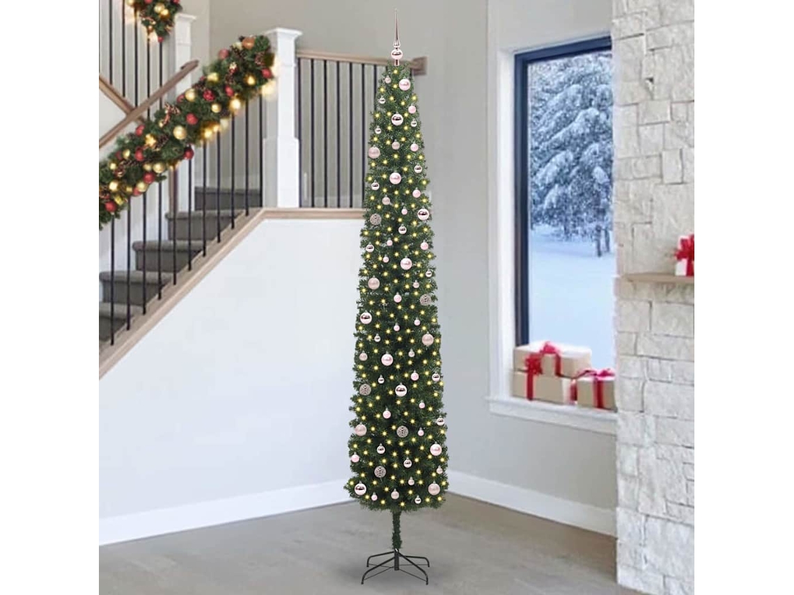 Vidaxl Árvore De Natal Artificial Verde 270 Cm Pvc E Aço E Plástico