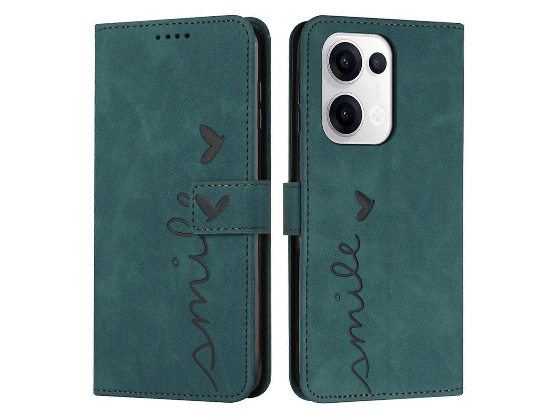 Capa De Couro Para Celular Com Estampa De Coração E Cordão Longo
