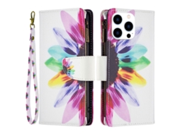 Capa Em Couro Pu Para Apple Iphone 16 Pro Max - Girassol
