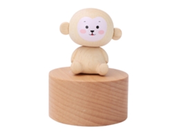 Caixa de Música de Madeira Bicho Fofo Brinquedo Presente Decor