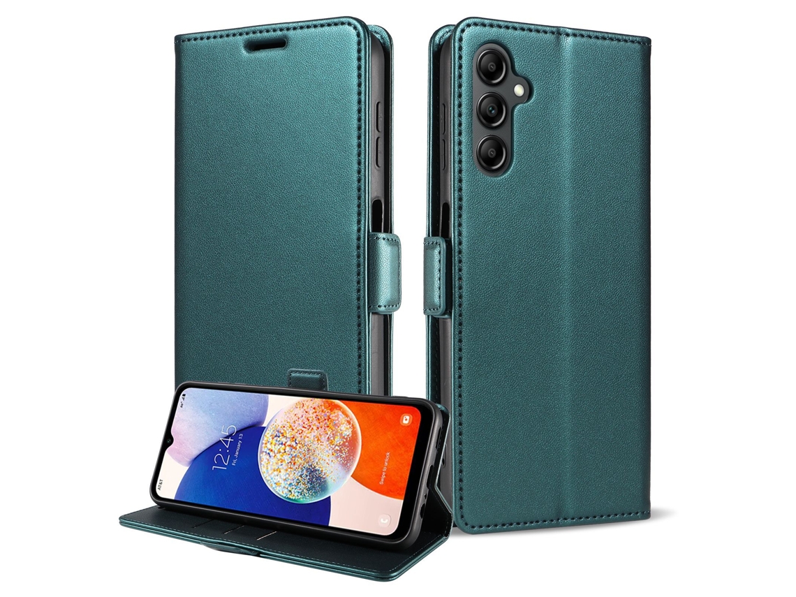 Capa Flip Para Celular Samsung, Textura Lisa.marrom - A20e