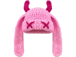 Gorro de Crochê Quente e Elástico com Chifres de Diabo, Ideal para Cosplay, Halloween, Natal e Fantasias. SFUSHOS