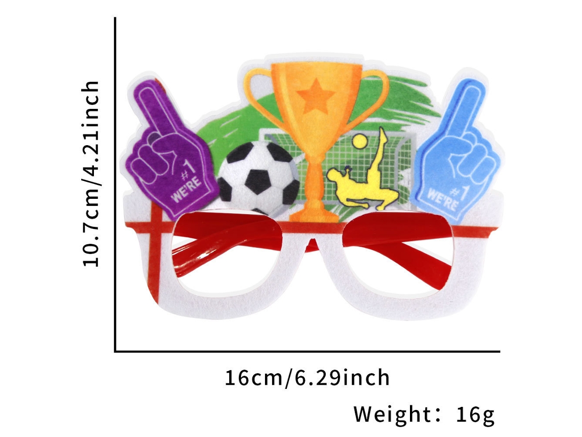 Óculos De Festa Com Tema Futebol Inglês, Divertidos Para O Dia Do Jogo, Fantasia Torcedor Da Copa Mundo Decoração Festas.