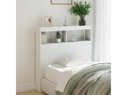 Mesilla de noche con luces LED 100x17x102 cm Blanca