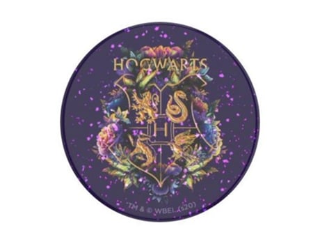POPSOCKETS Pega Pop para Smartphones Design Padrão Hogwarts Floral Glitter Branco