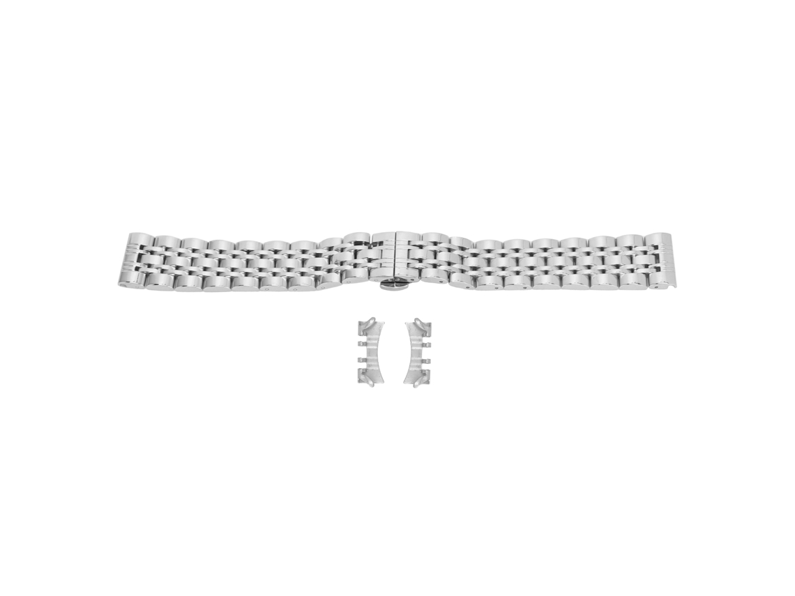 Pulseira de relógio ajustável em aço inoxidável, acessório de substituição de 19 mm.
