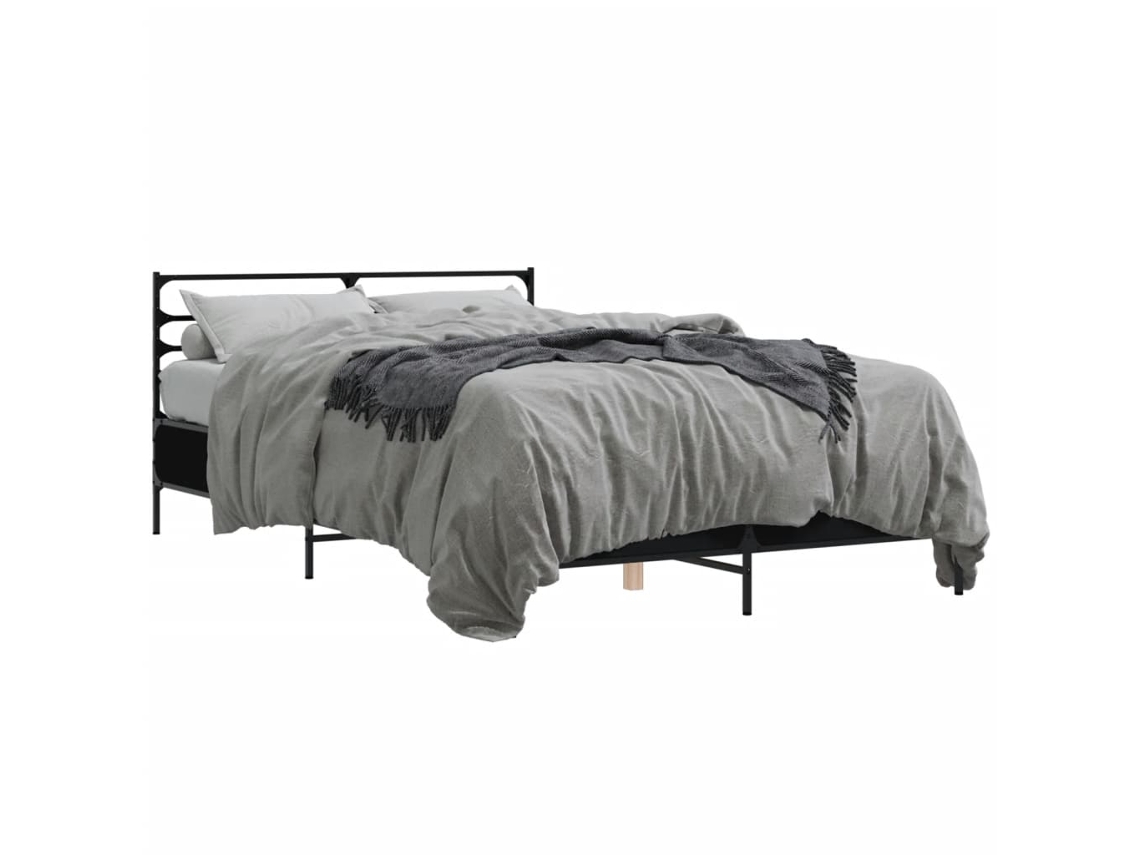Bed Frame, Bed Frames Vidaxl Preto Madeira Processada (135 X 190 Cm)