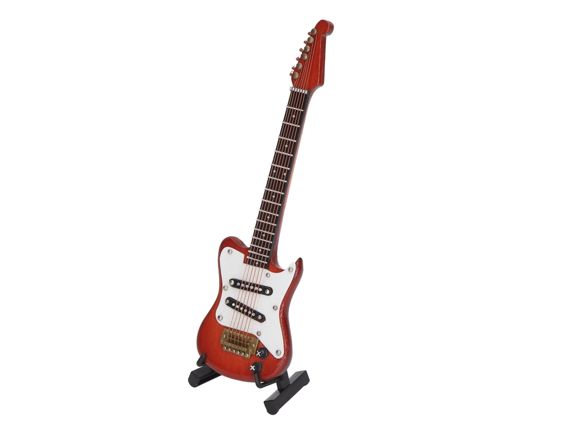 Mali brinquedo Guitarra Miniatura de Madeira para Casinha de Bonecas Decorativa Educativa Presente