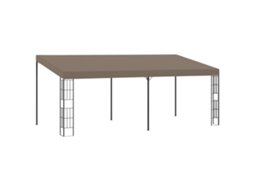 Vidaxl Gazebo De Montagem Na Parede 6x3 M Tecido Cinzento-acastanhado