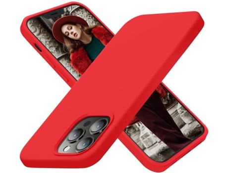 Capa iPhone 13 Pro HONXINM Ultrafina Vermelho
