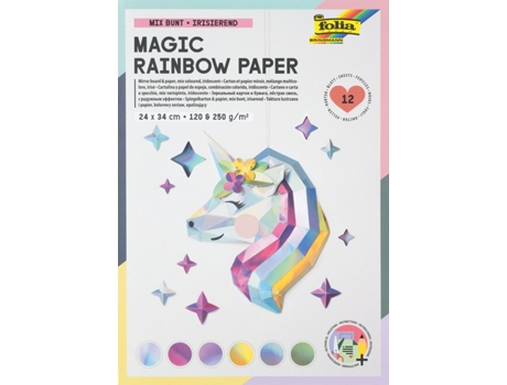 Bloco de Papel FOLIA Arco-Íris Magic Rainbow 240 X 340 Mm
