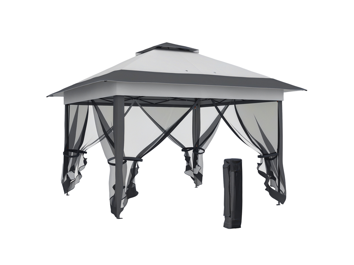 Gazebo ou pérgola dobrável com estrutura em aço e poliéster, com mosquiteiro LAMAISON