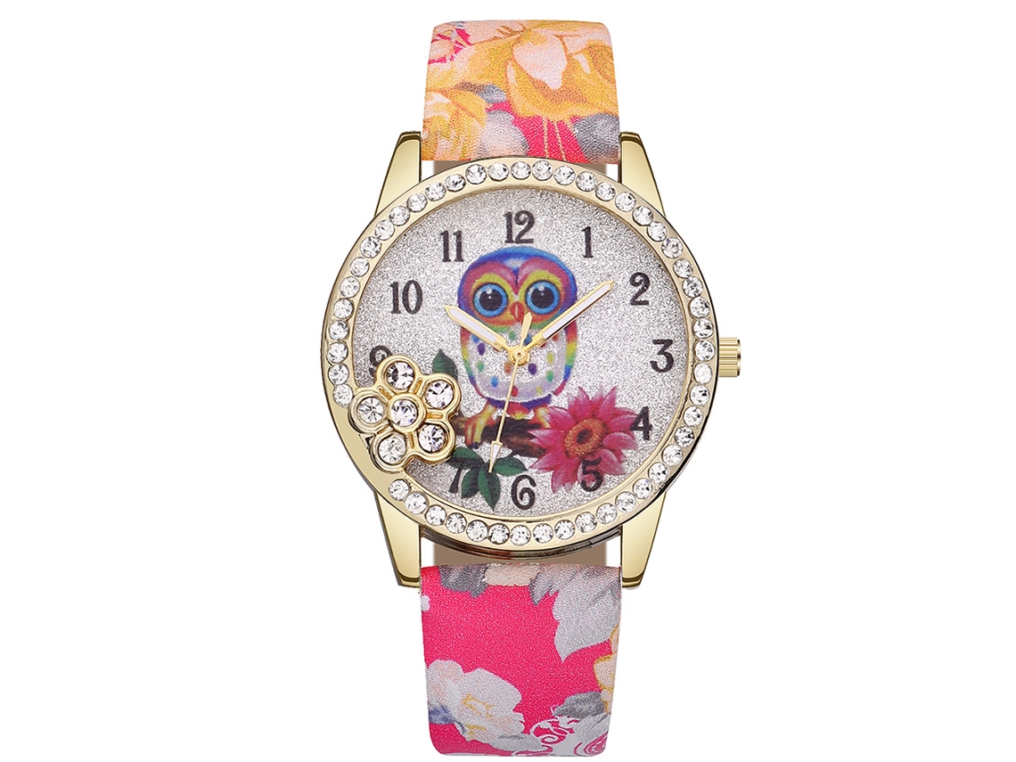 Relógio Feminino Pulseira Pu com Movimento de Quartzo Vansvar (vermelho)