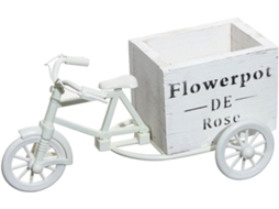 Suporte para Flores em Formato de Bicicleta, Feito de Material Sintético Branco. Vaso Leve e Fácil de Cuidar, em Estilo CHABERLU
