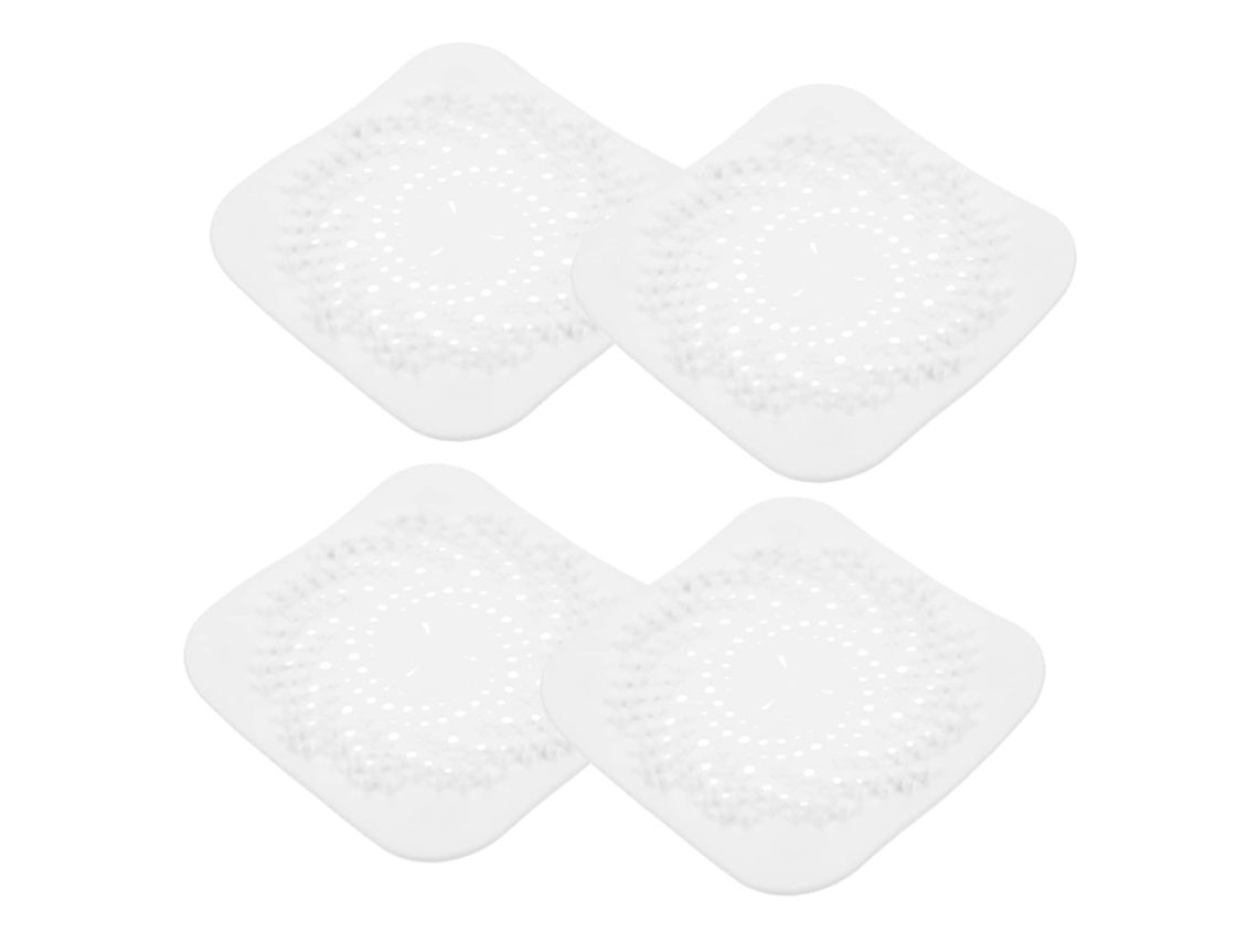 Conjunto De 4 Tampas Quadradas Para Ralo De Banheiro Com Filtro De Cabelo.