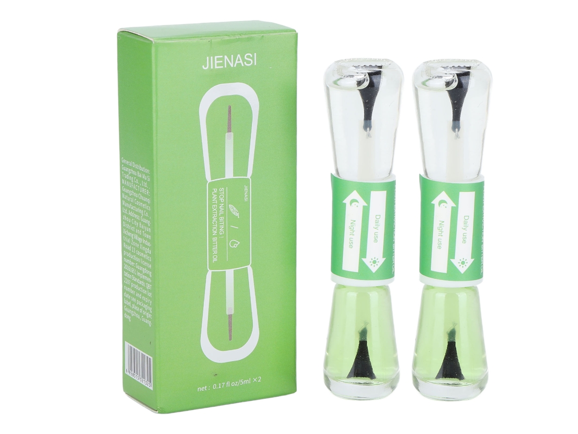 Primerox 2pcs Esmalte Anti mordisco de Unhas 2 Funções com Cuidado Natural Sem Bpa 10ml