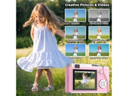 Câmera Digital Infantil Tela De 2.4 Polegadas 4k Hd Câmera Ccd Compacta 32gb Rosa Yemaesre