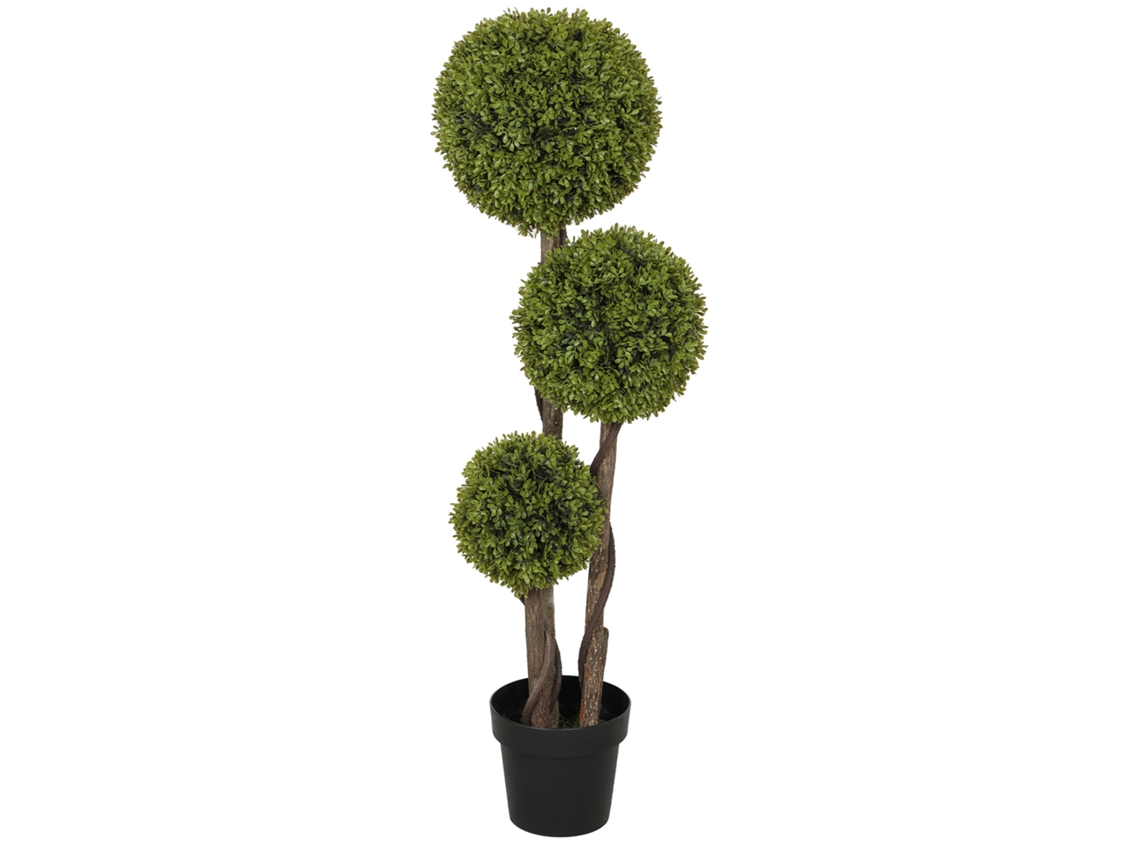 Buxo Artificial, Planta Aparência Realista, Para Exterior, Verde + Preto