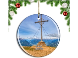 Lienz, Áustria - Enfeite de árvore de Natal para pendurar - Coleção de lembranças de viagem da cidade - Porcelana