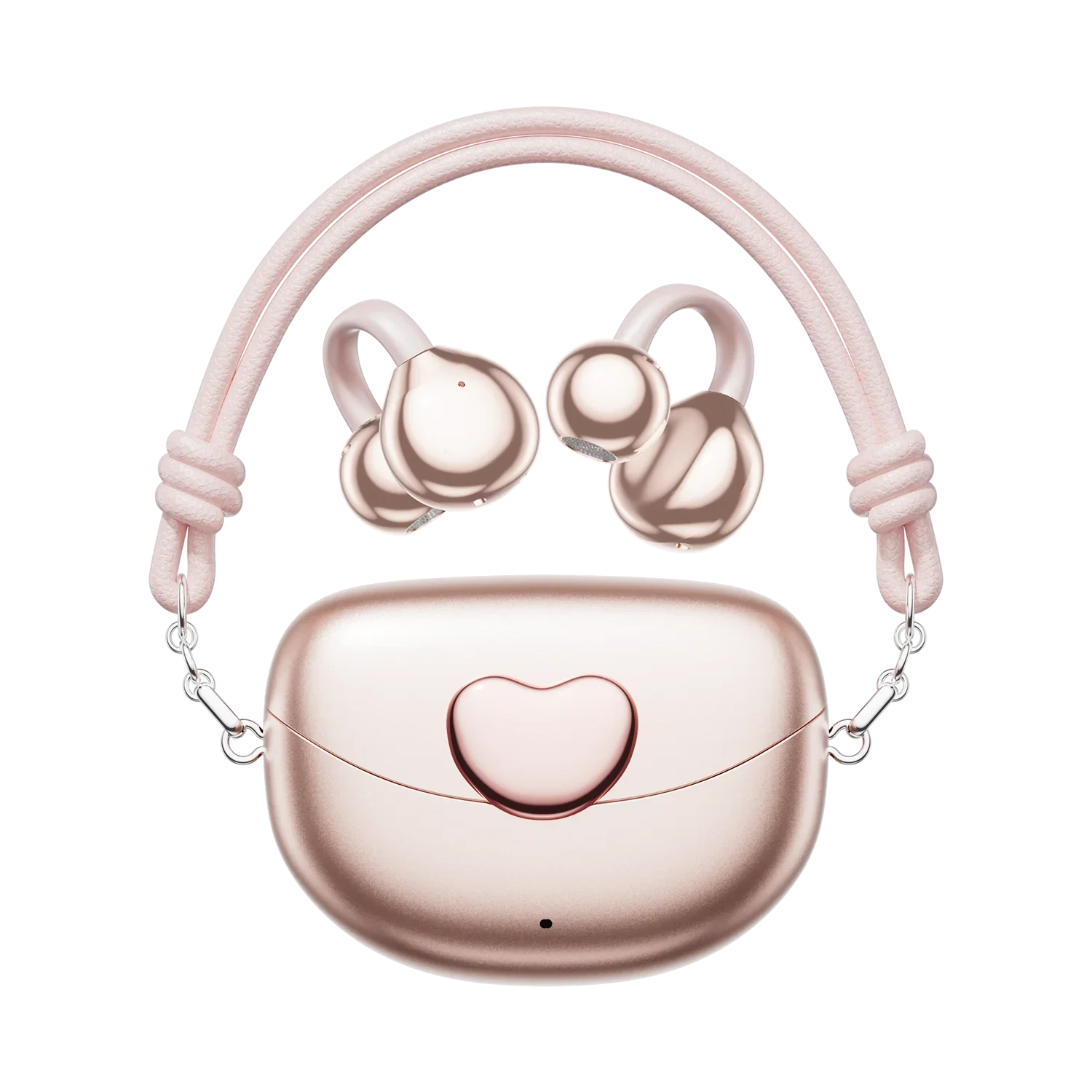 (rosa) Fones De Ouvido De Encaixe Em Formato De Coração Com Cancelamento De Ruído E Design À Prova D'água.