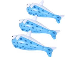 Conjunto de 3 Peixes Infláveis Flutuantes, de Inflagem Rápida, Portáteis, para Banheira e Piscina, CHABERLU