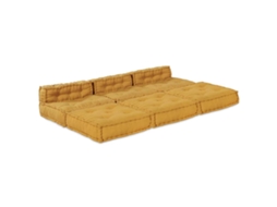 Vidaxl Unidade De Sofá Modular 4 Pcs Amarelo Tecido