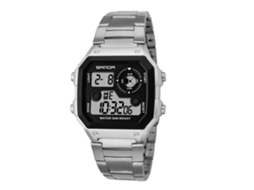 Reloj Digital Deportivo Sanda Led Impermeable Multifuncional Outdoor Plata