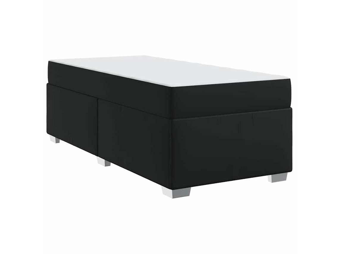 Conjunto 1 Cama Box Vidaxl Preto Tecido (90 X 190 Cm)