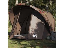 Vidaxl Tenda De Pesca Para 4 Pessoas Impermeável Castanho