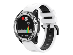 Pulseira De Relógio Lurelia Para Garmin Quatix 5 Sapphire 22 Mm Branco Preto