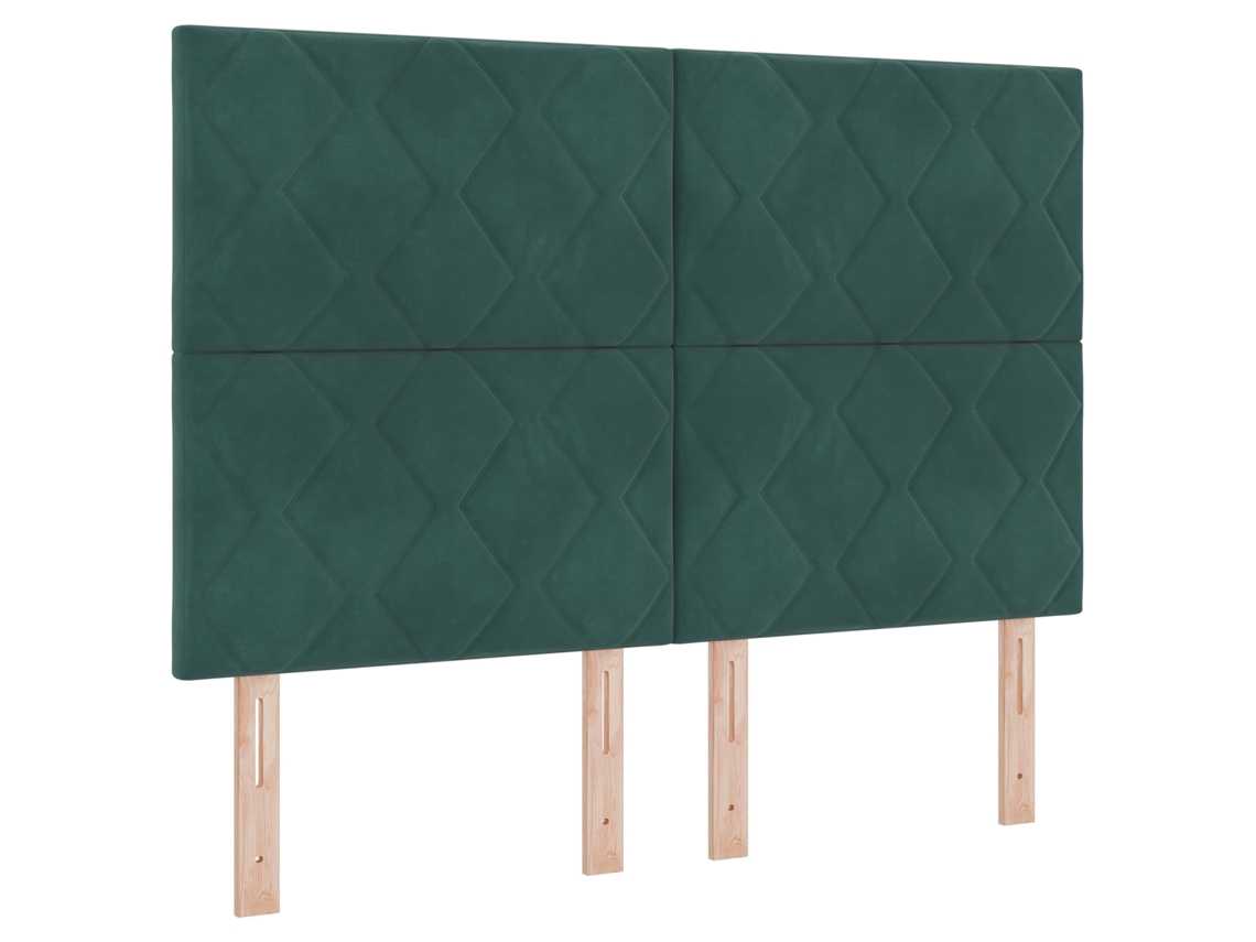 Conjunto 1 Cabeceira Estofada Vidaxl Verde Veludo (144 Cm)