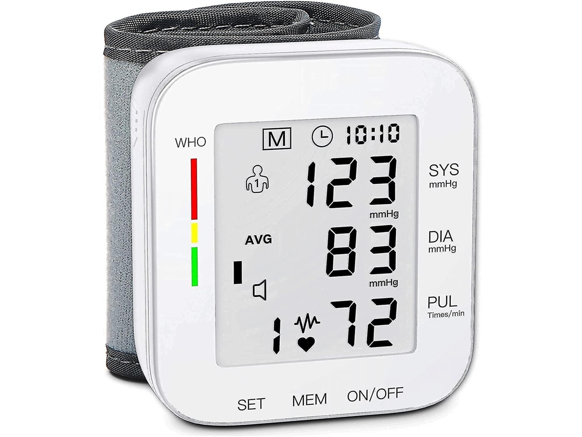 Monitor De Pressão Arterial De Pulso Com Função De Memória, Branco