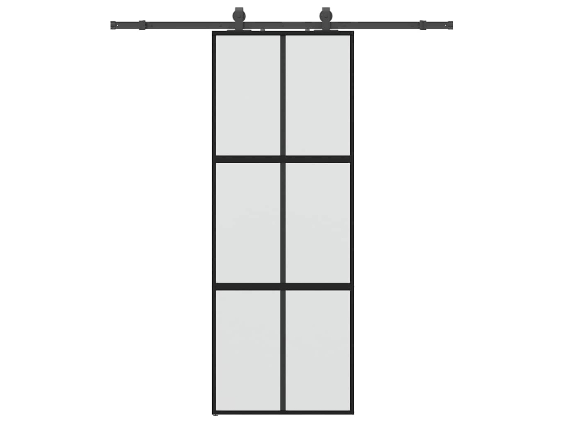 Sliding Door, Sliding Doors Vidaxl Preto Vidro (76 X 205 Cm (183 Cm Sliding Rail))