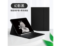 Capa Com Teclado Bluetooth Em Couro Compatível Com Ipad Pro 11 2022/2021/2018 Com Tela Cheia De 11 Polegadas, Mouse, Cor Preto