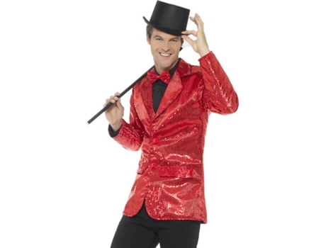 Fato de Homem  Casaco De Lantejoulas Vermelho (Tam: XL)
