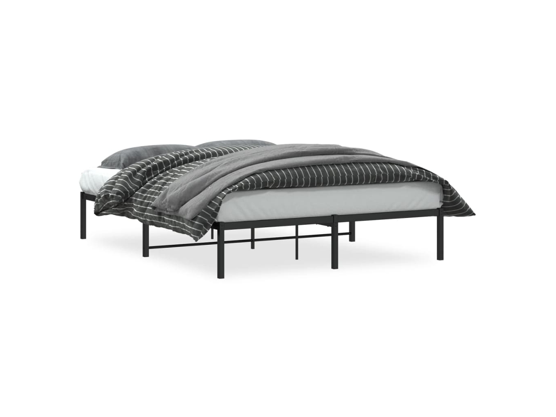 Bed Frame, Bed Frames Vidaxl Preto Aço (160 X 200 Cm)