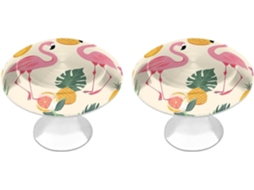 Conjunto De 2 Puxadores Aço Inoxidável Para Armários Cozinha, Com Design Personalizado De Flamingos E Abacaxis Ideais